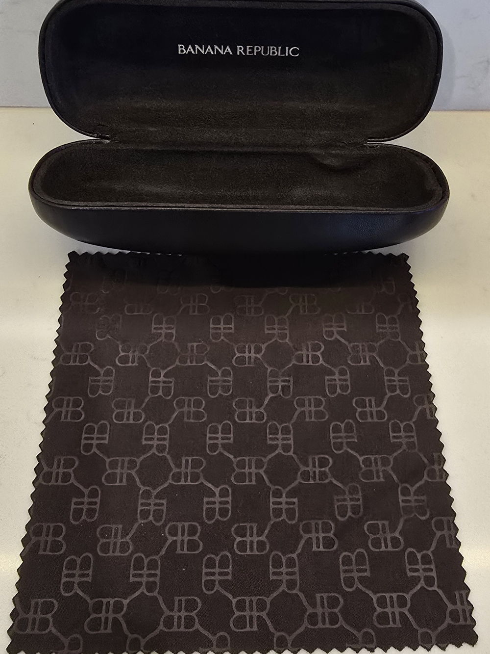 Banana Republic Dark Brown Eyewear Case with Cleaning Cloth